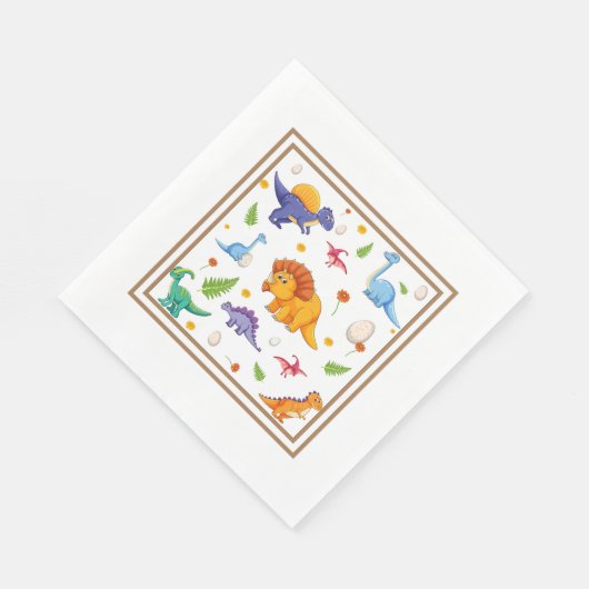 Kids Dinosaurier Serviette (Ecke)