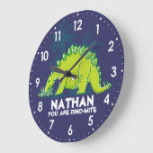 Kids Dinosaurier Stegosaurus Blue Green Name Uhren (Winkel)