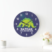 Kids Dinosaurier Stegosaurus Blue Green Name Uhren (Zuhause)