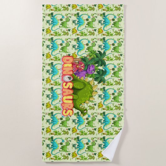 Kids Dinosaurier Strandtuch (Vorderseite)