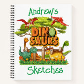Kids Dinosaurs Sketch Notizblock (Vorderseite)