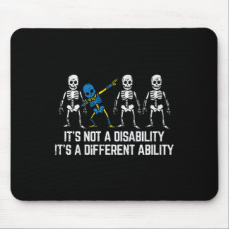 Kids Down Syndrome Awareness Skeleton Dab Not Disa Mousepad