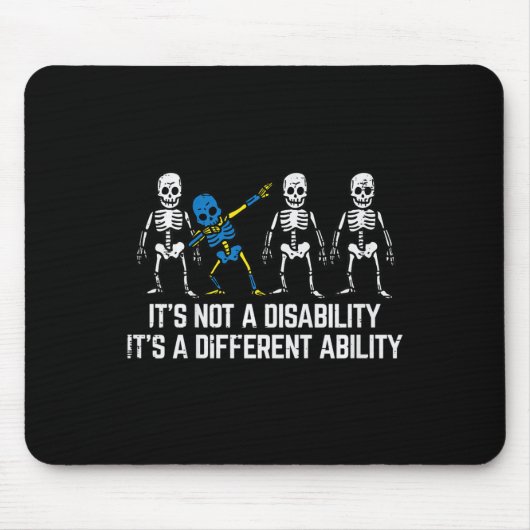 Kids Down Syndrome Awareness Skeleton Dab Not Disa Mousepad (Vorne)
