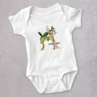 Kids Dragon Individuelle Name Monogram A Play Scho Baby Strampler