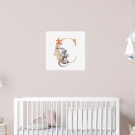 Kids Dragon Individuelle Name Monogram C Kinderzim Poster