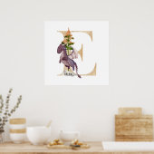 Kids Dragon Individuelle Name Monogram E Kinderzim Poster (Küche)