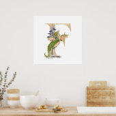 Kids Dragon Individuelle Name Monogram F Kinderzim Poster (Küche)