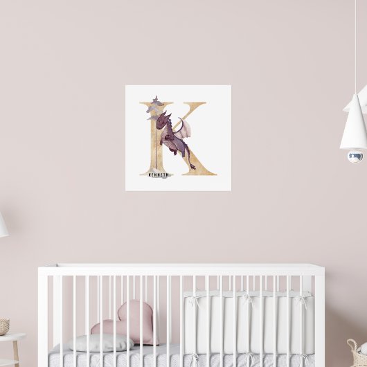 Kids Dragon Individuelle Name Monogram K Kinderzim Poster (Kinderzimmer 2)