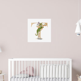 Kids Dragon Individuelle Name Monogram T Kinderzim Poster