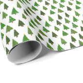 Kids drawing style Christmas tree Geschenkpapier (Rolleneckpunkt)