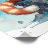 Kids Dreamy Red Panda Art Poster (Ecke)