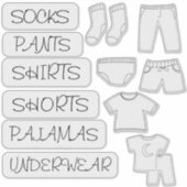 Kids Dresser Labels Set für Bekleidungsorganisatio (Vorderseite)