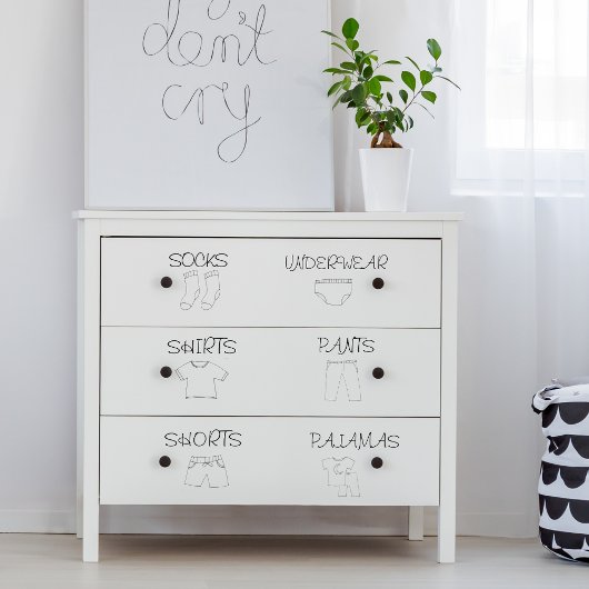 Kids Dresser Labels Set für Bekleidungsorganisatio