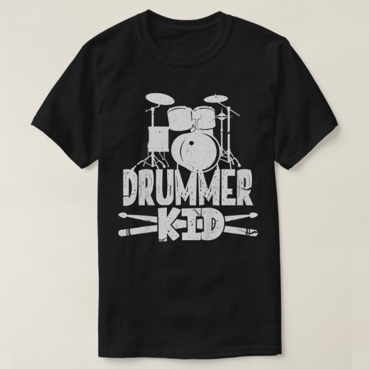 Kids Drummer Kid Funny Drum Set Drummer Boy T-Shirt (Design vorne)