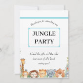 Kids Dschungel Party Dankeschön Card Dankeskarte (Rückseite)