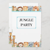 Kids Dschungel Party Dankeschön Card Dankeskarte (Vorne/Hinten)