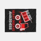 Kids Dump Truck Red Ribbon Heart Disease Awareness Fleecedecke (Vorderseite (Horizontal))
