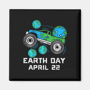 Kids Earth Day 22 April Monster Truck Niedlich Boy Magnet