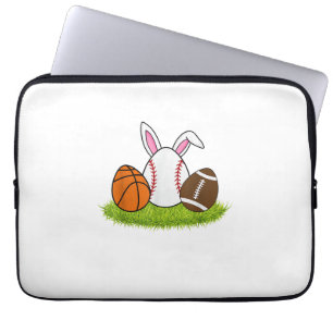 Kids Easter Boys Baseball Basketball Bunn Laptopschutzhülle