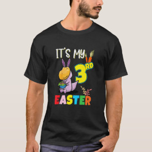 Kids Easter Egg Hunt 3rd Birthday Cute Easter Dino T-Shirt