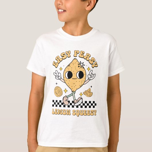 Kids Easy Peasy Lemon Squeezy Retro T - Shirt (Vorderseite)