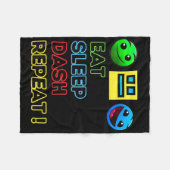 Kids Eat Sleep Dash Repeat Video Game Geometry Vid Fleecedecke (Vorderseite (Horizontal))