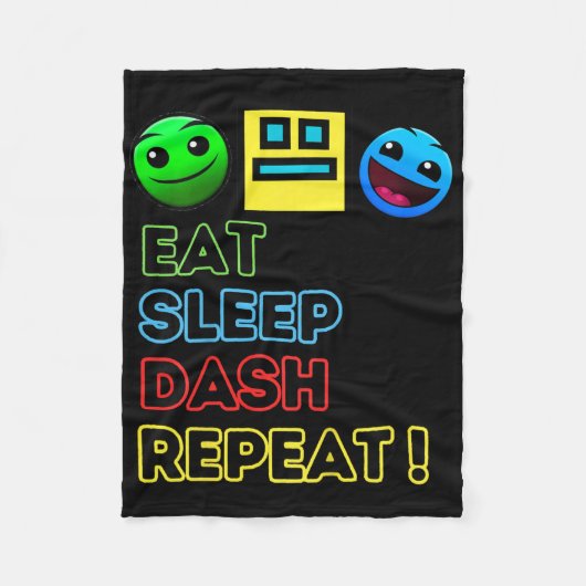 Kids Eat Sleep Dash Repeat Video Game Geometry Vid Fleecedecke (Vorderseite)