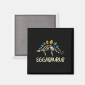 Kids Eggasaurus Ostern Stegosaurus Dinosaur Jungen Magnet (Vorderseite/Rückseite)