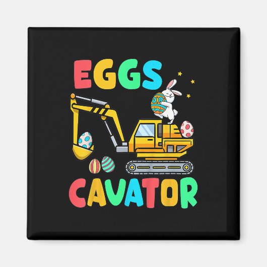 Kids Eggscavator Funny Ostergrabungsgrab Egg Hunti Magnet (Vorne)