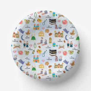Kids Eid Mubarak Papier-Schale – Farbige islamisch Pappteller