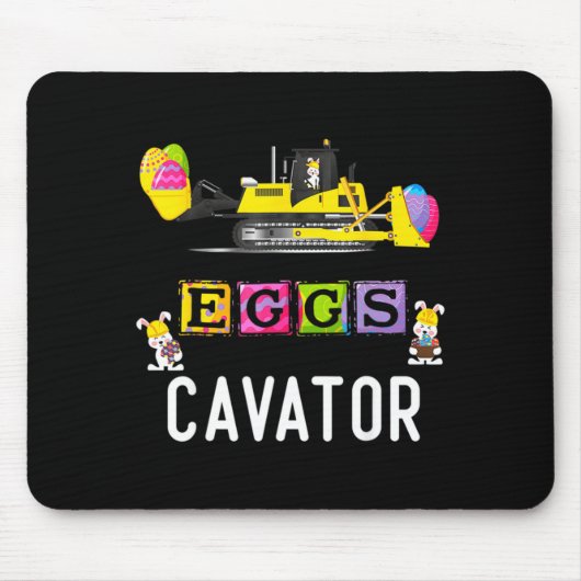 Kids-Eierbagger Frohe Ostern Lustiger Bagger-Suche Mousepad (Vorne)
