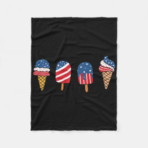 Kids Eis 4. Juli Cooler Dessert Patriotisch Fleecedecke