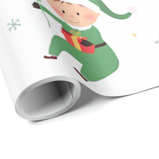 Kids Elf Christmas Wrapping Paper Geschenkpapier