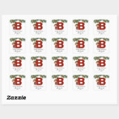 Kids Elf Initial B Christmas Quadratischer Aufkleber (Blatt)