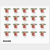 Kids Elf Initial E Christmas Quadratischer Aufkleber (Blatt)