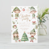 Kids Elf Weihnachts-Party Einladung (Stehend Vorderseite)
