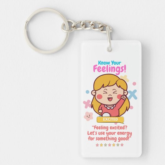 Kids Emotion Featuring Excited Schlüsselanhänger (Vorderseite)