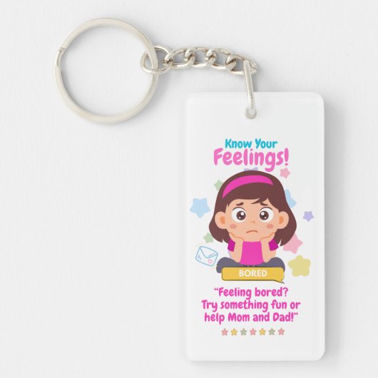 Kids Emotion mit Langeweile Schlüsselanhänger (Vorderseite)