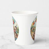 Kids Enjoying their Cakes, Sodas and Balloons Pappbecher (Rechts)