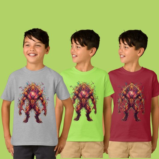 Kids Epic Fiery Monster Graffiti Apparel Piece T-Shirt