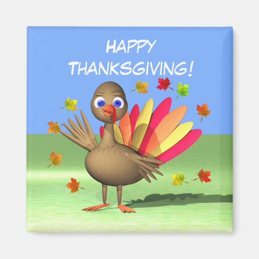 Kids Erntedank Baby Türkei Magnet (Vorne)