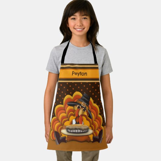 Kid's Erntedank Niedlich Türkei Inspirivity Schürze (Insitu)