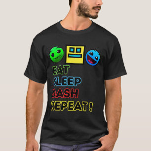 Kids Essen Schlaf Dash Wiederholen Videospiel Geom T-Shirt