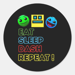 Kids Essen Schlafen Dash Wiederholen Videospiel Ge Runder Aufkleber