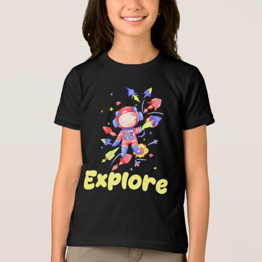 Kids Explore Space Tri-Blend Shirt (Vorderseite)