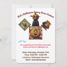 Kid's Extravagant-Dress-Halloween-Party-Wettbewerb Einladung