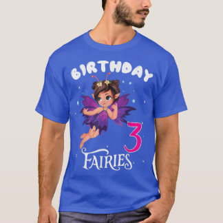 Kids Fairy Birthday Party 3 Jahre alt Fairy Birthd T-Shirt