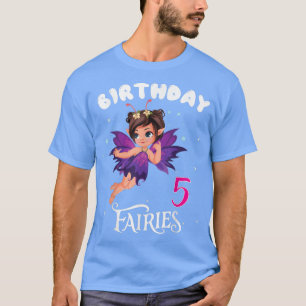 Kids Fairy Birthday Party 5 Jahre alt Fairy Birthd T-Shirt
