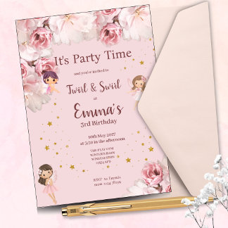 Kids Fairy Themed Party Einladung