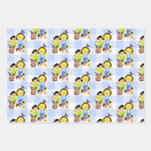 Kids Fanimals Scarecrows Gingham Kariert Niedlich Geschenkpapier Set (Vorderseite)